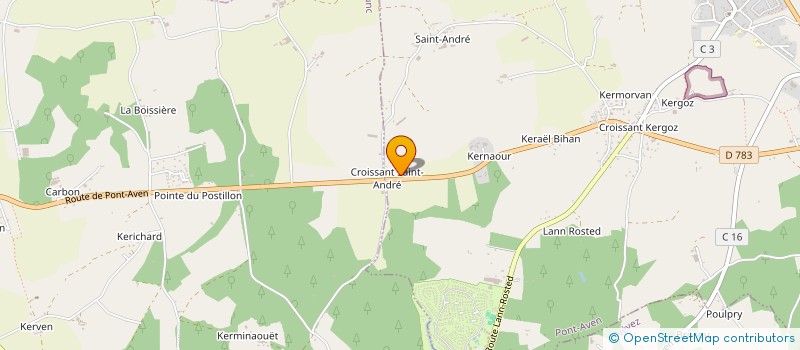 localisation de l'entreprise LA TAUPINIERE  PONT-AVEN