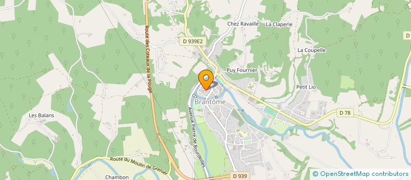localisation de l'entreprise LA TERRASSE DE LILI à BRANTOME EN PERIGORD