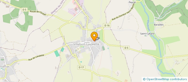 localisation de l'entreprise LA TINTE  VILLEBOIS-LAVALETTE