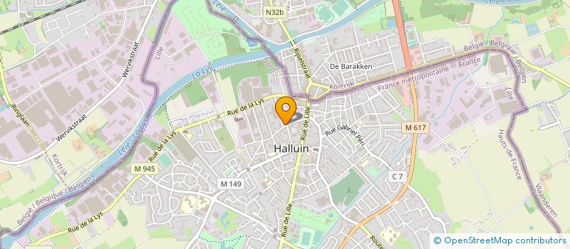 localisation de l'entreprise LA TOITURE RONCQUOISE à HALLUIN
