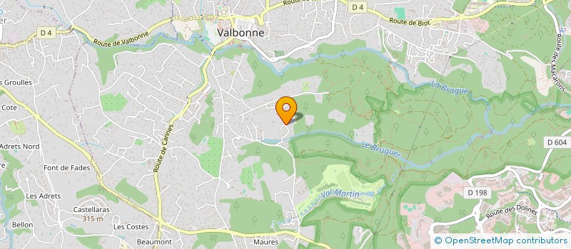 localisation de l'entreprise LA TOPAZE  VALBONNE