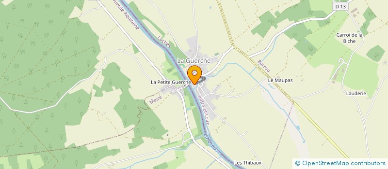 localisation de l'entreprise LA TOUR D'ARTDOISE - MAISON DES ARTS DE LA GUERCHE - TOURAINE  LA GUERCHE