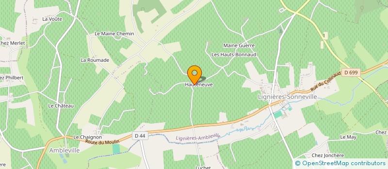 localisation de l'entreprise LA TOUR DE HAUTENEUVE à LIGNIERES-AMBLEVILLE