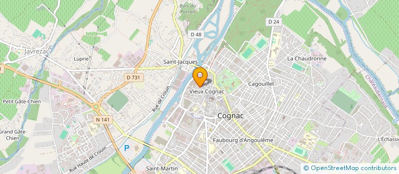 localisation de l'entreprise LA TOUR DES ARTS à COGNAC