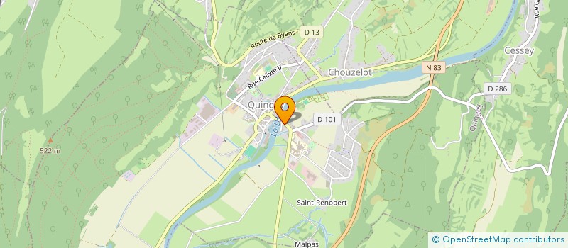 localisation de l'entreprise LA TRUITE à QUINGEY