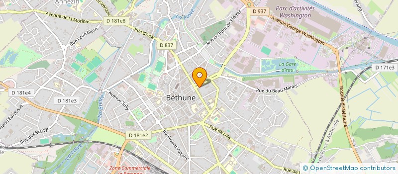 localisation de l'entreprise LA VACHE EST DANS LE PRE à BETHUNE