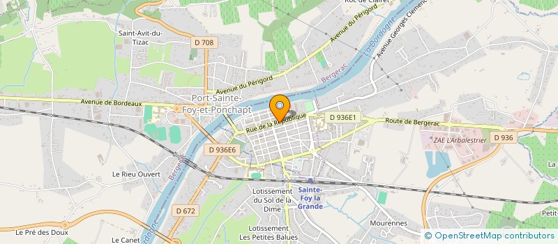 localisation de l'entreprise LA VAISSELIERE à SAINTE-FOY-LA-GRANDE