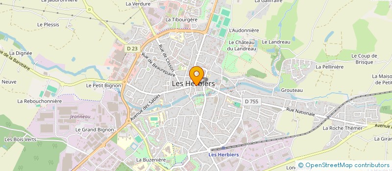 localisation de l'entreprise LA VALISE ROUGE à LES HERBIERS