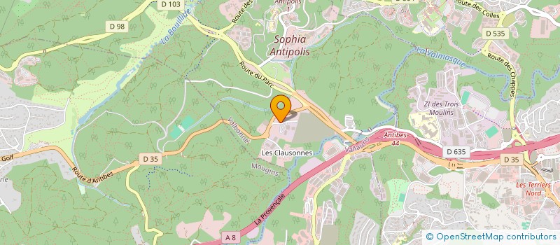 localisation de l'entreprise LA VALMASQUE  VALBONNE