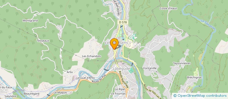 localisation de l'entreprise LA VALSOISE à VALS-LES-BAINS