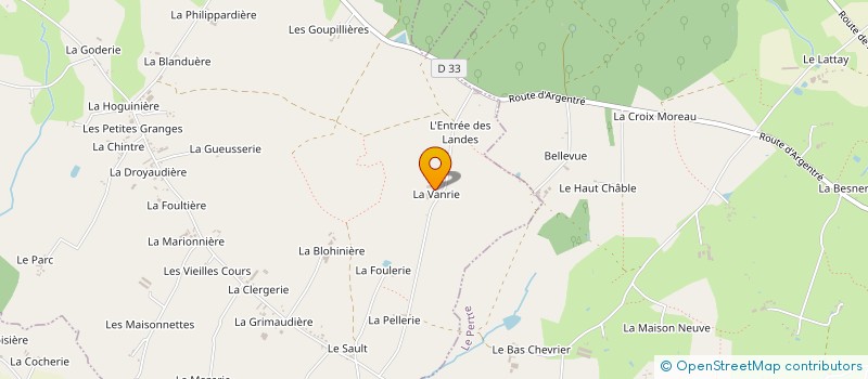 localisation de l'entreprise LA VANRIE à ARGENTRE-DU-PLESSIS