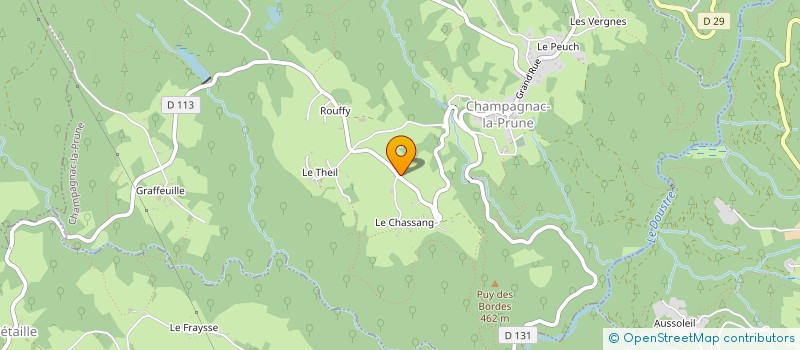 localisation de l'entreprise LA VERGNERE  CHAMPAGNAC-LA-PRUNE