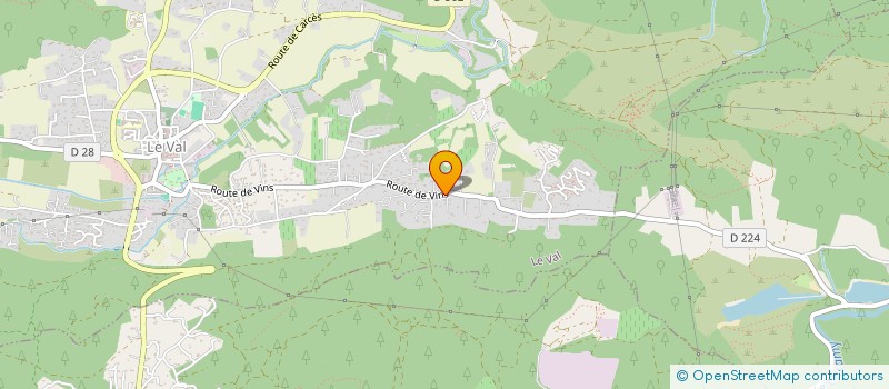 localisation de l'entreprise LA VIE DANS LES QUARTIERS AVOISINANT LA D224 COMMUNE DE LE VAL à LE VAL