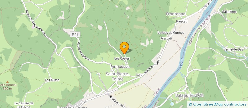 localisation de l'entreprise LA VIEILLE GRANGE  CALVIGNAC