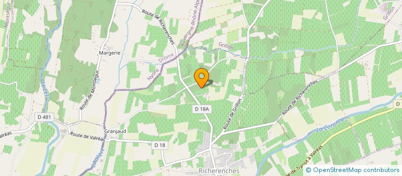 localisation de l'entreprise LA VIGNE DU RIEU à VALREAS