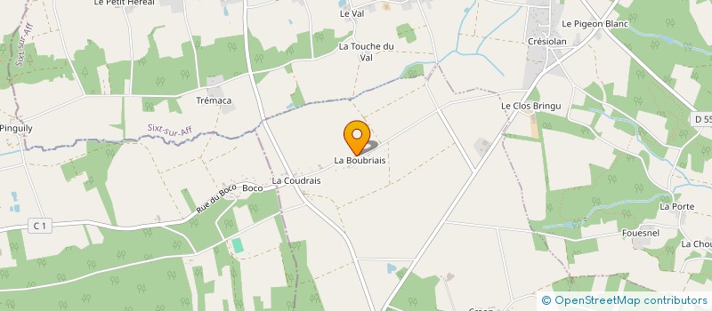 localisation de l'entreprise LA VILAINE BIDOUILLE, LE FABLAB DU PAYS DE REDON (LVB).  SAINT-JEAN-LA-POTERIE