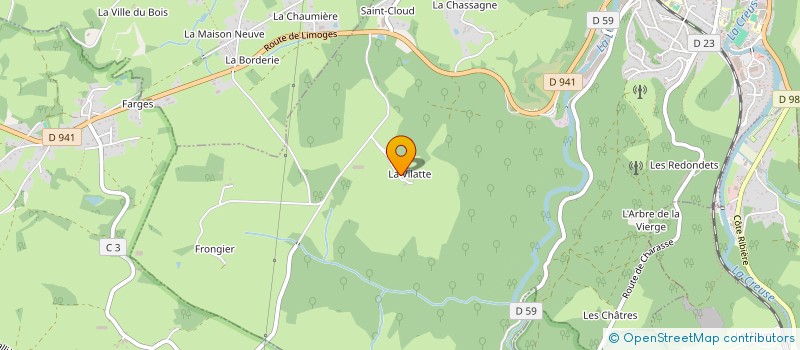 localisation de l'entreprise LA VILLATTE à AUBUSSON