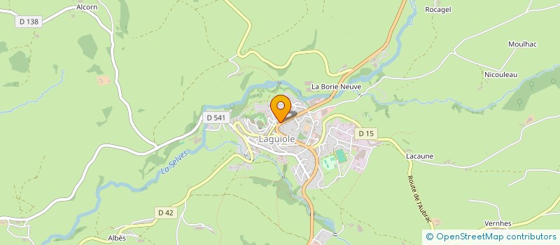 localisation de l'entreprise LA VIOLETTE DE L'AUBRAC  LAGUIOLE