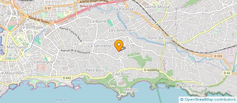 localisation de l'entreprise LA VOLANE  TOULON