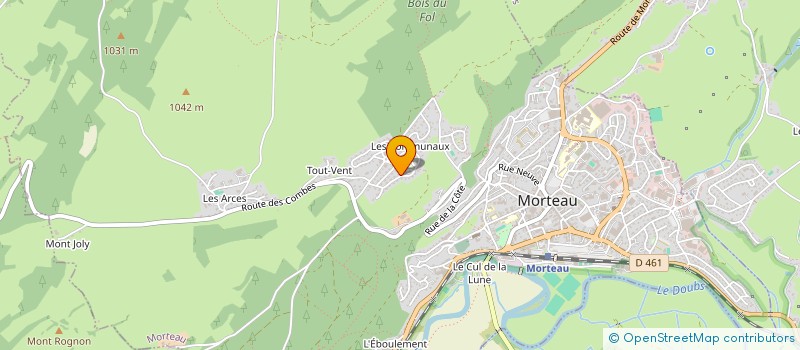 localisation de l'entreprise LA VOUIVRE DE LA BEIGNE AUX OISEAUX  MORTEAU