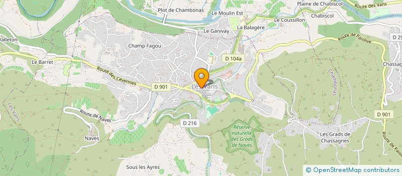 localisation de l'entreprise LA ZIZANIE DES VANS  LES VANS