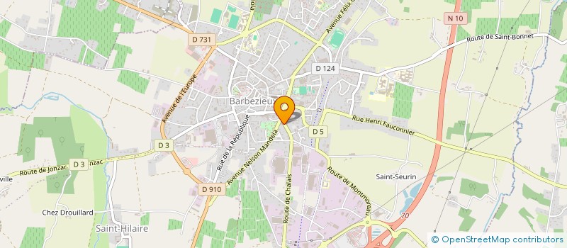 localisation de l'entreprise LABEL BPM TECHNO  BARBEZIEUX-SAINT-HILAIRE