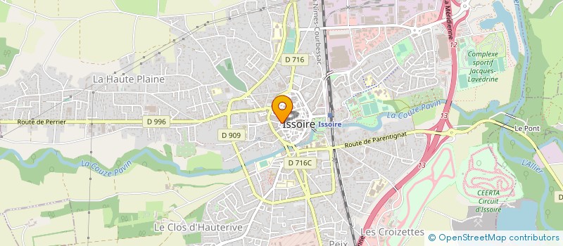 localisation de l'entreprise LABORATOIRE DE CORRECTION AUDITIVE D'ISSOIRE à ISSOIRE