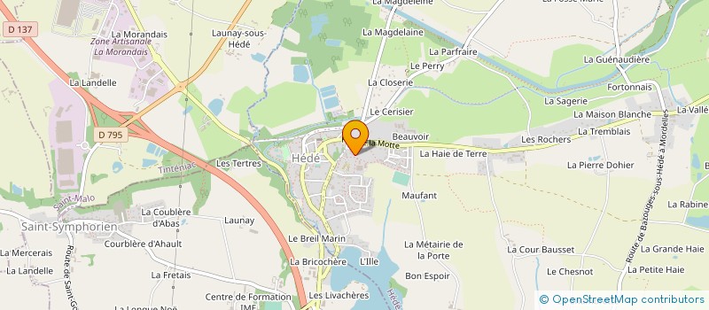 localisation de l'entreprise LABORATOIRE DENT'ART  HEDE-BAZOUGES