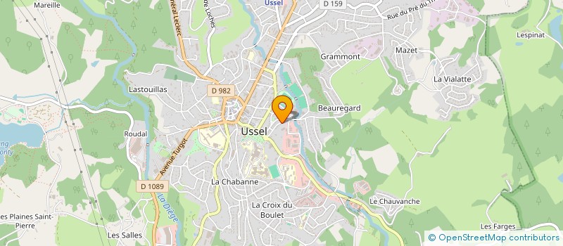 localisation de l'entreprise LABORATOIRE VIRGINIE VINATIER à USSEL