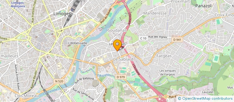localisation de l'entreprise LABUSSIERE à LIMOGES