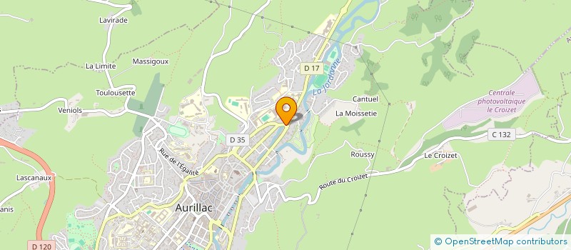 localisation de l'entreprise LACOMBE-BUFFET COIFFURE & ESTHETIQUE à AURILLAC