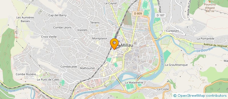 localisation de l'entreprise LACOMBE MEUBLES à MILLAU