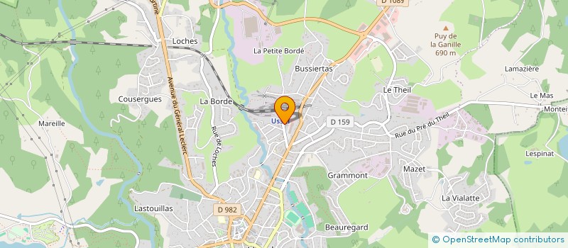 localisation de l'entreprise LADRA à USSEL