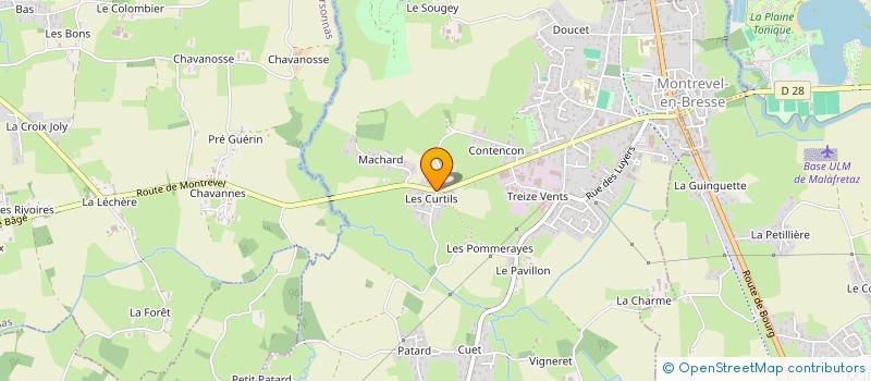 localisation de l'entreprise LAIRI TRANS à MONTREVEL-EN-BRESSE