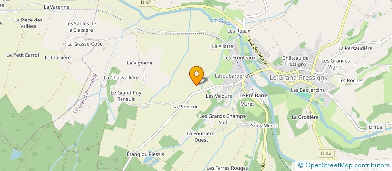 localisation de l'entreprise LAIT GRAND CRU à LE GRAND-PRESSIGNY