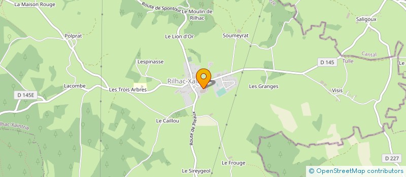 localisation de l'entreprise LAITERIE FROMAGERIE DUROUX à RILHAC-XAINTRIE