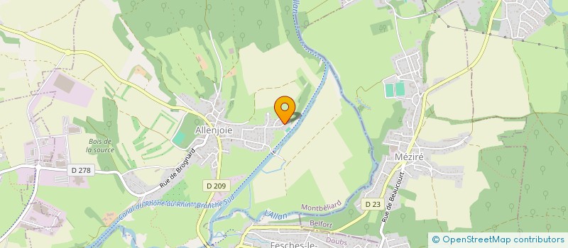 localisation de l'entreprise LALEVEE COMMERCES  ALLENJOIE