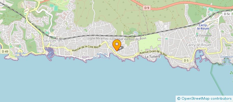 localisation de l'entreprise LAMBERTI PLOMBERIE à SAUSSET-LES-PINS