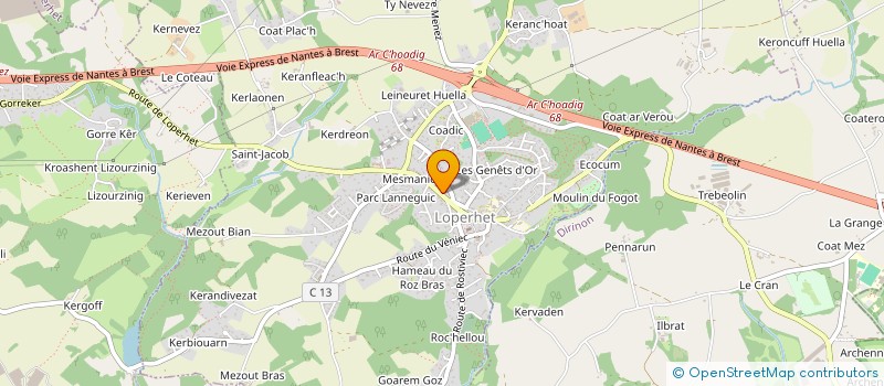 localisation de l'entreprise LANDERNEAU IMMOBILIER à LOPERHET