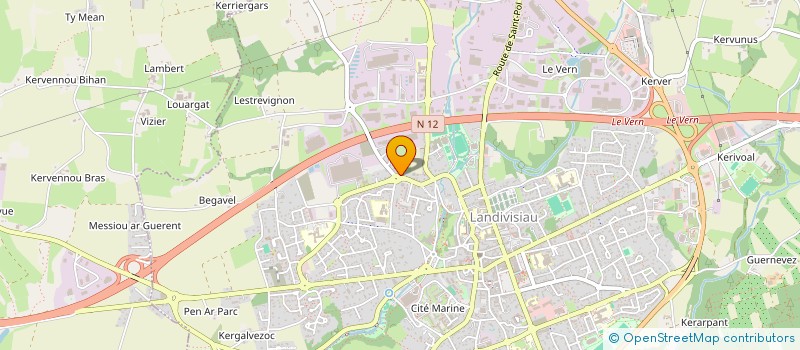 localisation de l'entreprise LANDI COUVERTURE  LANDIVISIAU