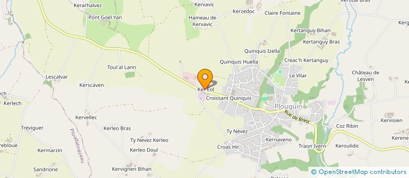 localisation de l'entreprise LANDURE COUVERTURE  PLOUGUIN