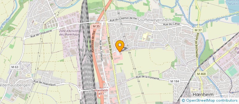 localisation de l'entreprise LANG & ASSOCIES NORD-EST à SOUFFELWEYERSHEIM