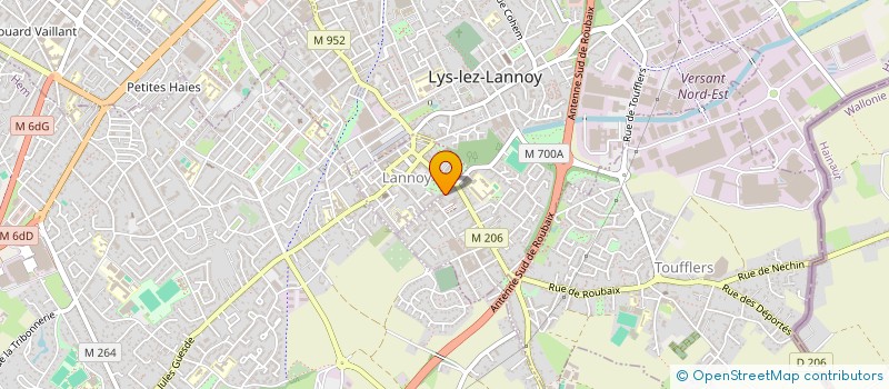 localisation de l'entreprise LANNOY MATERIAUX à LYS-LEZ-LANNOY
