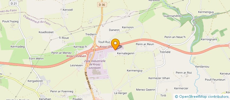 localisation de l'entreprise LANNUZEL ET QUINTIN ENTREPRISE BATIMENT à CHATEAUNEUF-DU-FAOU
