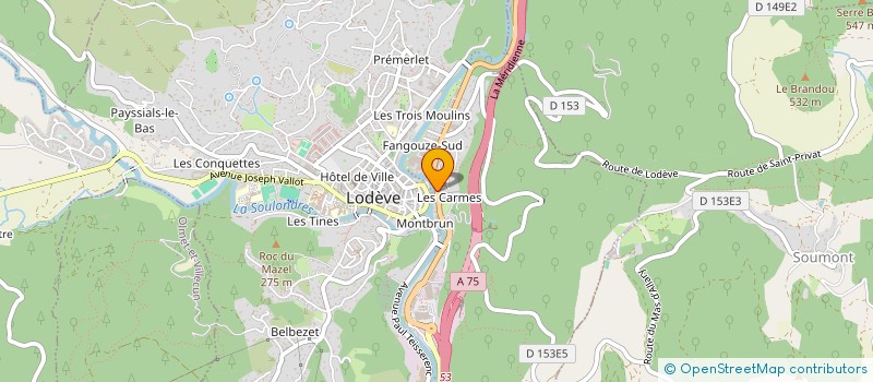 localisation de l'entreprise LARZAC EXPLO à LODEVE