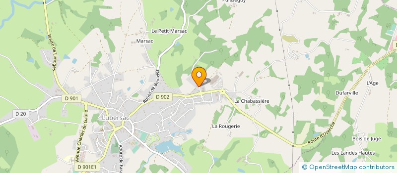 localisation de l'entreprise LASCAUX ENTREPRISE TRAVAUX PUBLICS  LUBERSAC