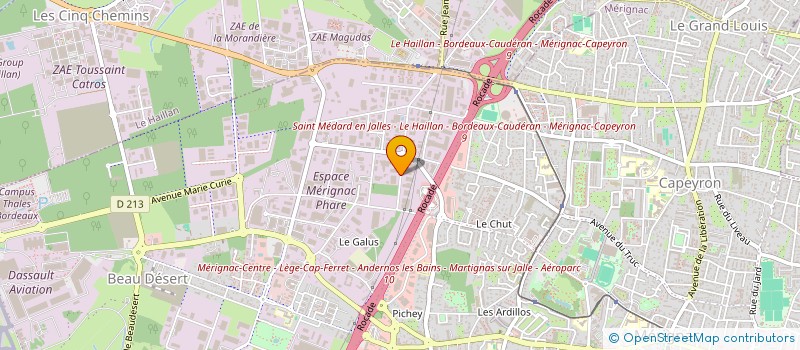 localisation de l'entreprise LASER 33 à MERIGNAC