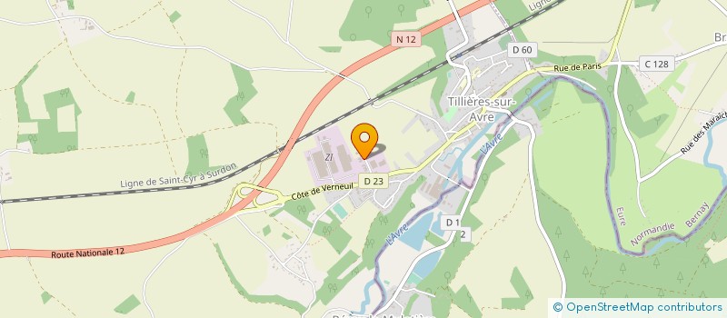 localisation de l'entreprise LASERPROJET FRANCE à TILLIERES-SUR-AVRE