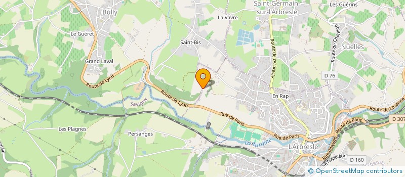 localisation de l'entreprise LAUDRI  L'ARBRESLE