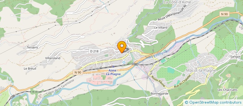 localisation de l'entreprise LAUNDERETTE à AIME-LA-PLAGNE